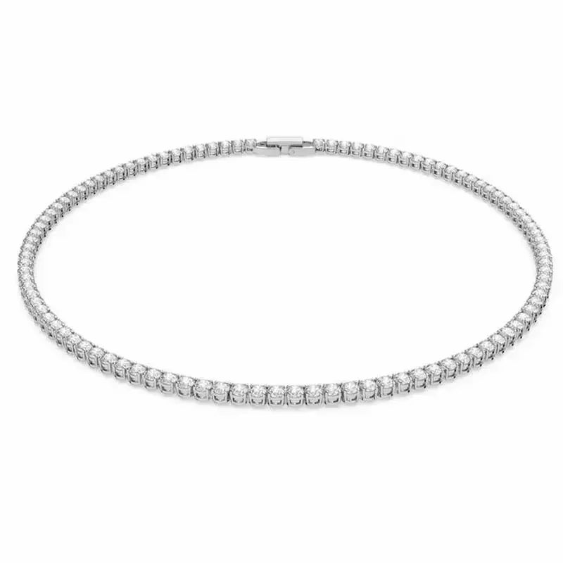925Sterling Silver Necklace Zircon Chain Necklace Women Fashion Simple Engagement Wedding Charm Jewelry 2MM/4MM 40-50CM