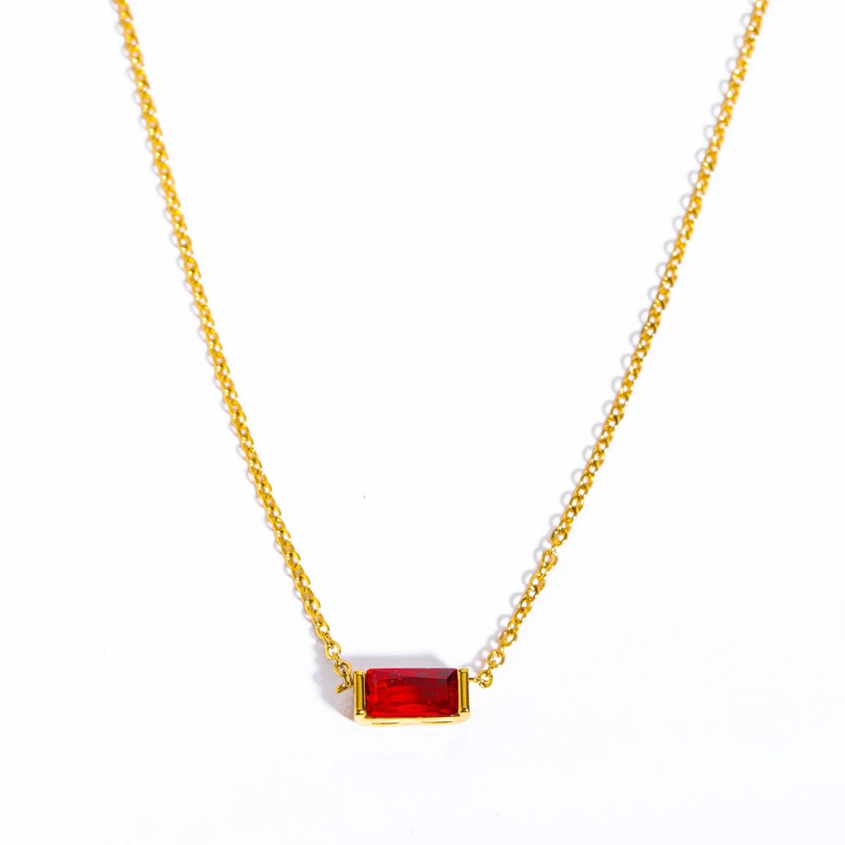 Stainless Steel December Birthstone Necklace 12 Birthstone Pendant Women's collarbone chain necklace