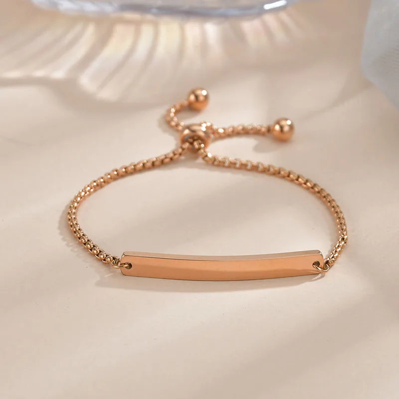 Stainless Steel Children Kids Baby Bracelets Hand Chain Blank Bar Adjustable Kid Baby Bracelet Birthday Christmas Jewelry Gift