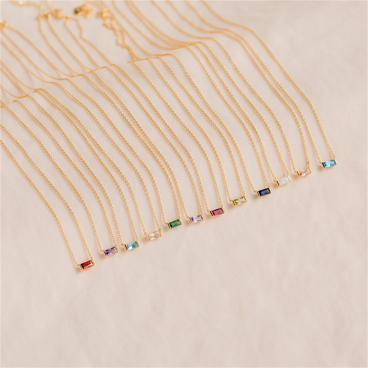 Stainless Steel December Birthstone Necklace 12 Birthstone Pendant Women's collarbone chain necklace