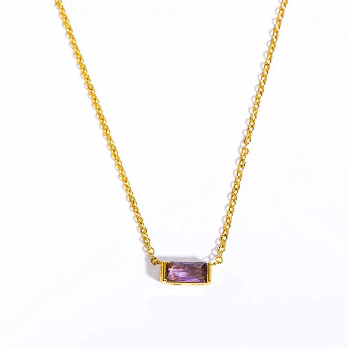 Stainless Steel December Birthstone Necklace 12 Birthstone Pendant Women's collarbone chain necklace