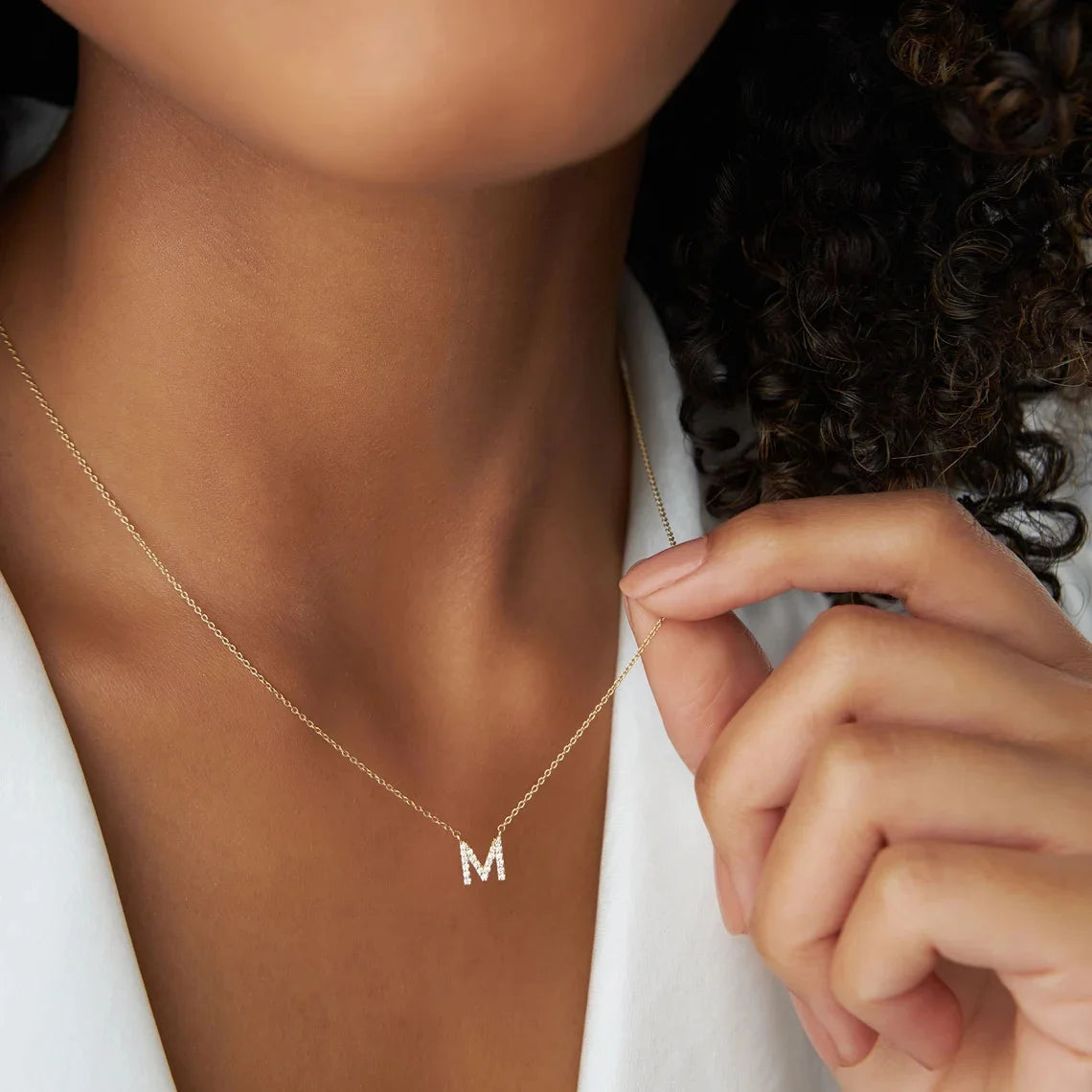 Delicate CZ Zircon Tiny Initial Letter Collar Necklace Fashion Gold Plated Alphabet Letter Charms Pendant Jewelry Statement Gift