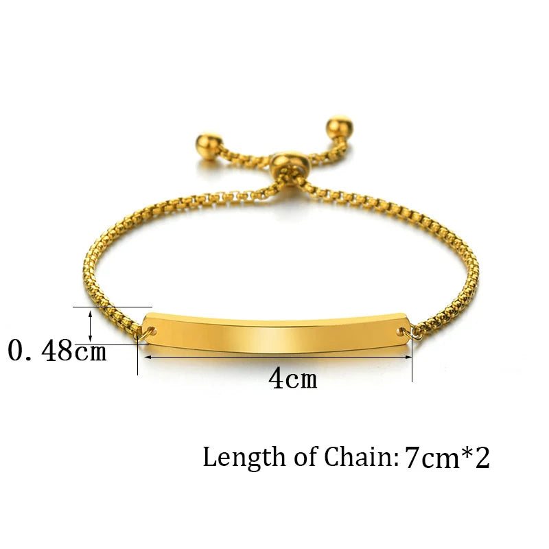 Stainless Steel Children Kids Baby Bracelets Hand Chain Blank Bar Adjustable Kid Baby Bracelet Birthday Christmas Jewelry Gift