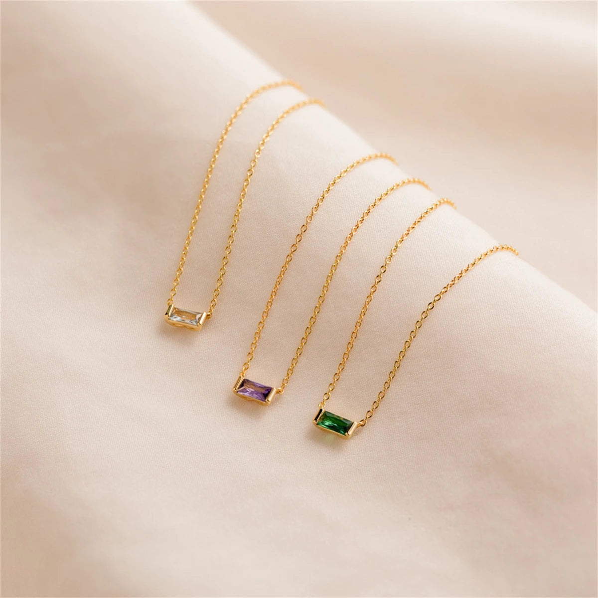 Stainless Steel December Birthstone Necklace 12 Birthstone Pendant Women's collarbone chain necklace
