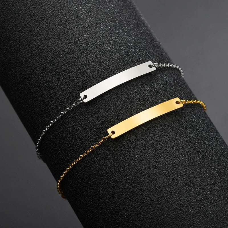 Stainless Steel Children Kids Baby Bracelets Hand Chain Blank Bar Adjustable Kid Baby Bracelet Birthday Christmas Jewelry Gift