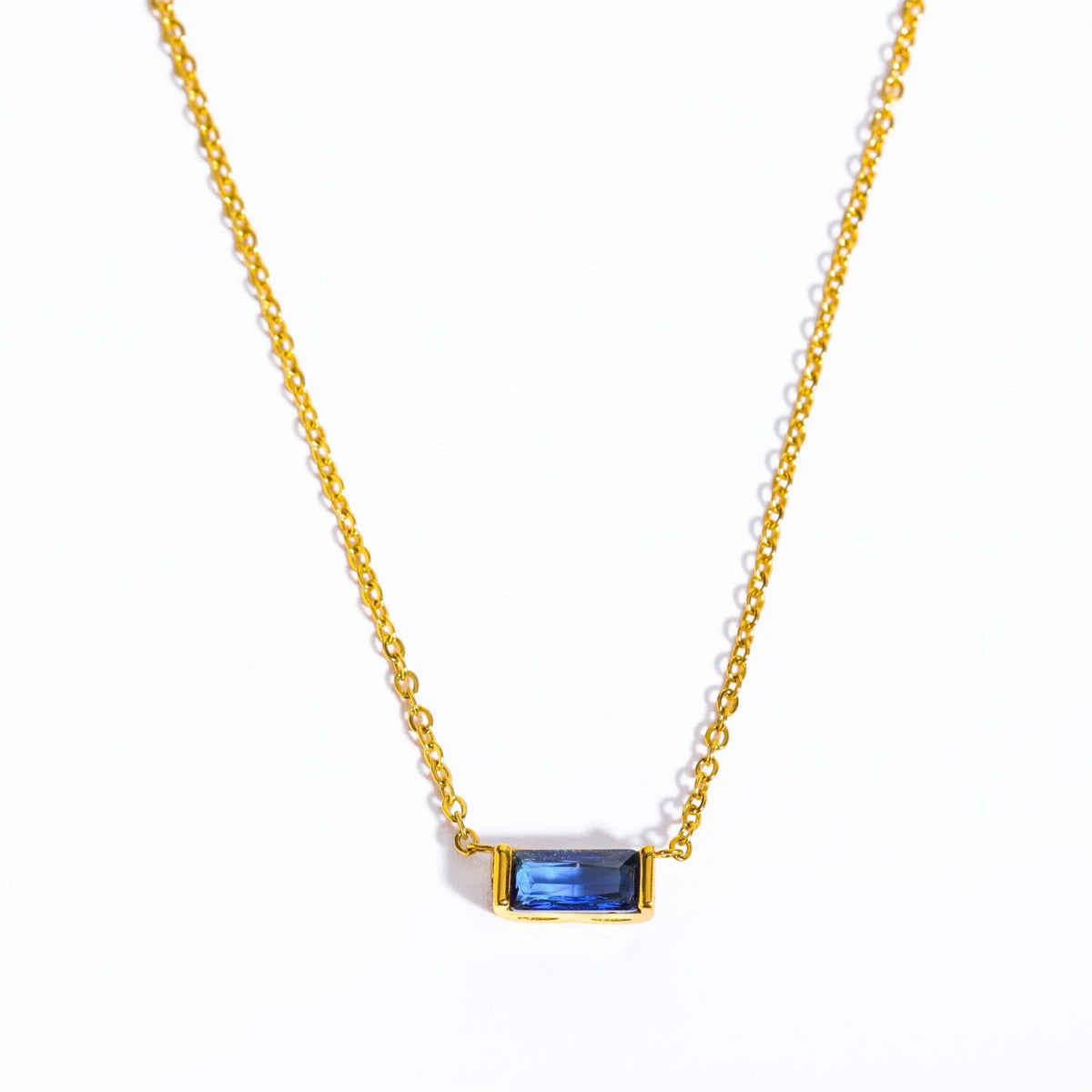 Stainless Steel December Birthstone Necklace 12 Birthstone Pendant Women's collarbone chain necklace