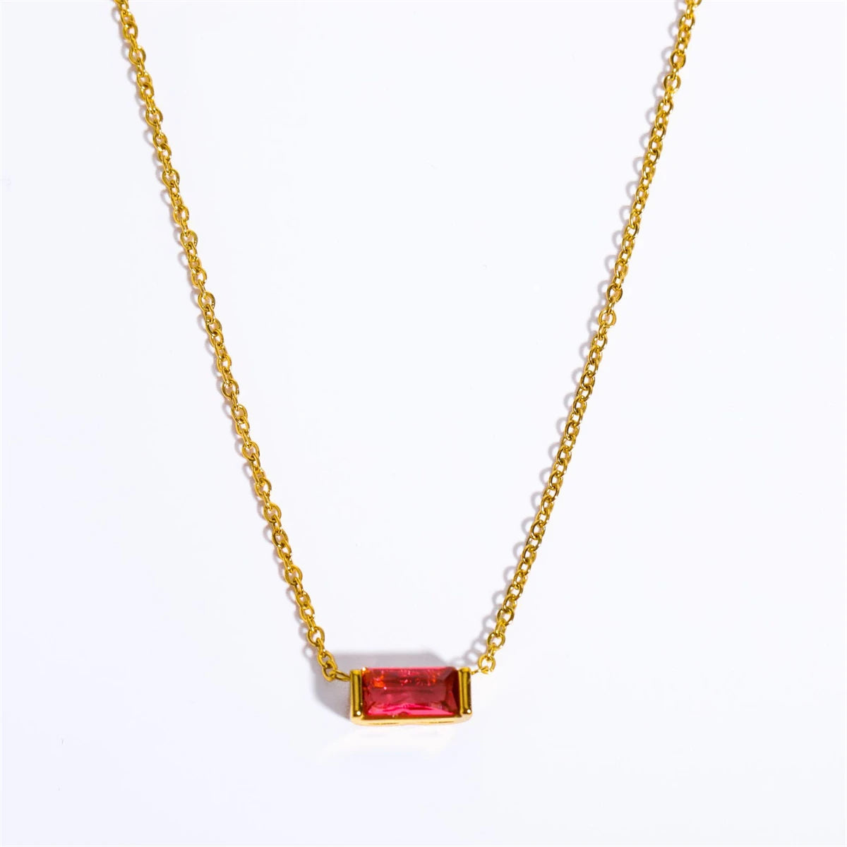Stainless Steel December Birthstone Necklace 12 Birthstone Pendant Women's collarbone chain necklace