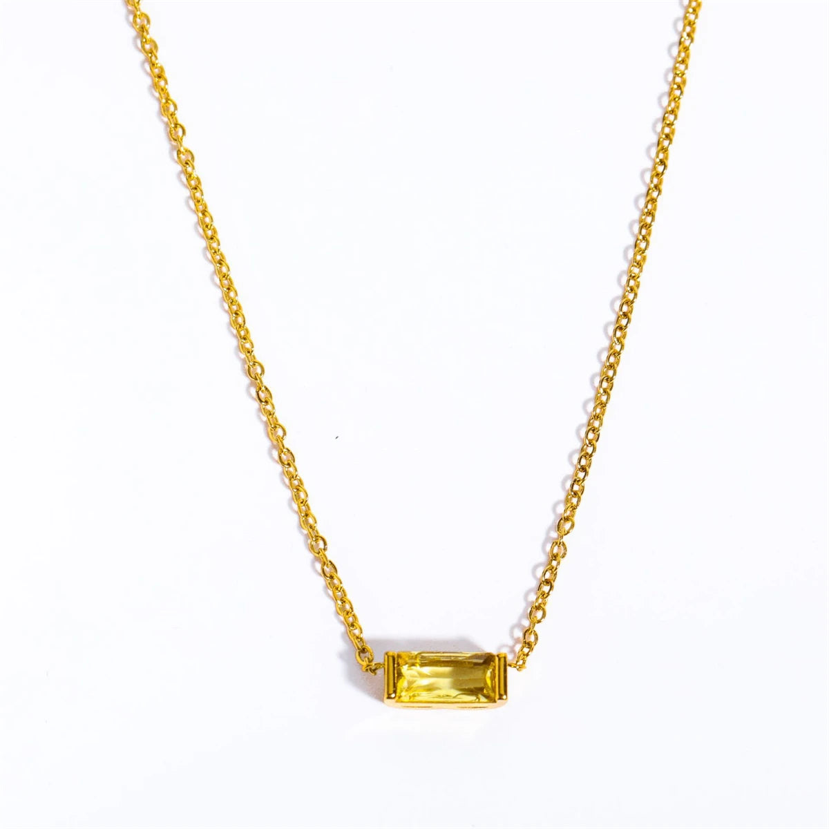 Stainless Steel December Birthstone Necklace 12 Birthstone Pendant Women's collarbone chain necklace
