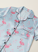 Women’s Satin Flamingo Pyjama Set