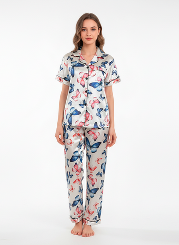 Butterfly Satin Pyjama Set