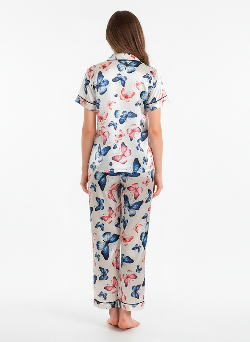 Butterfly Satin Pyjama Set
