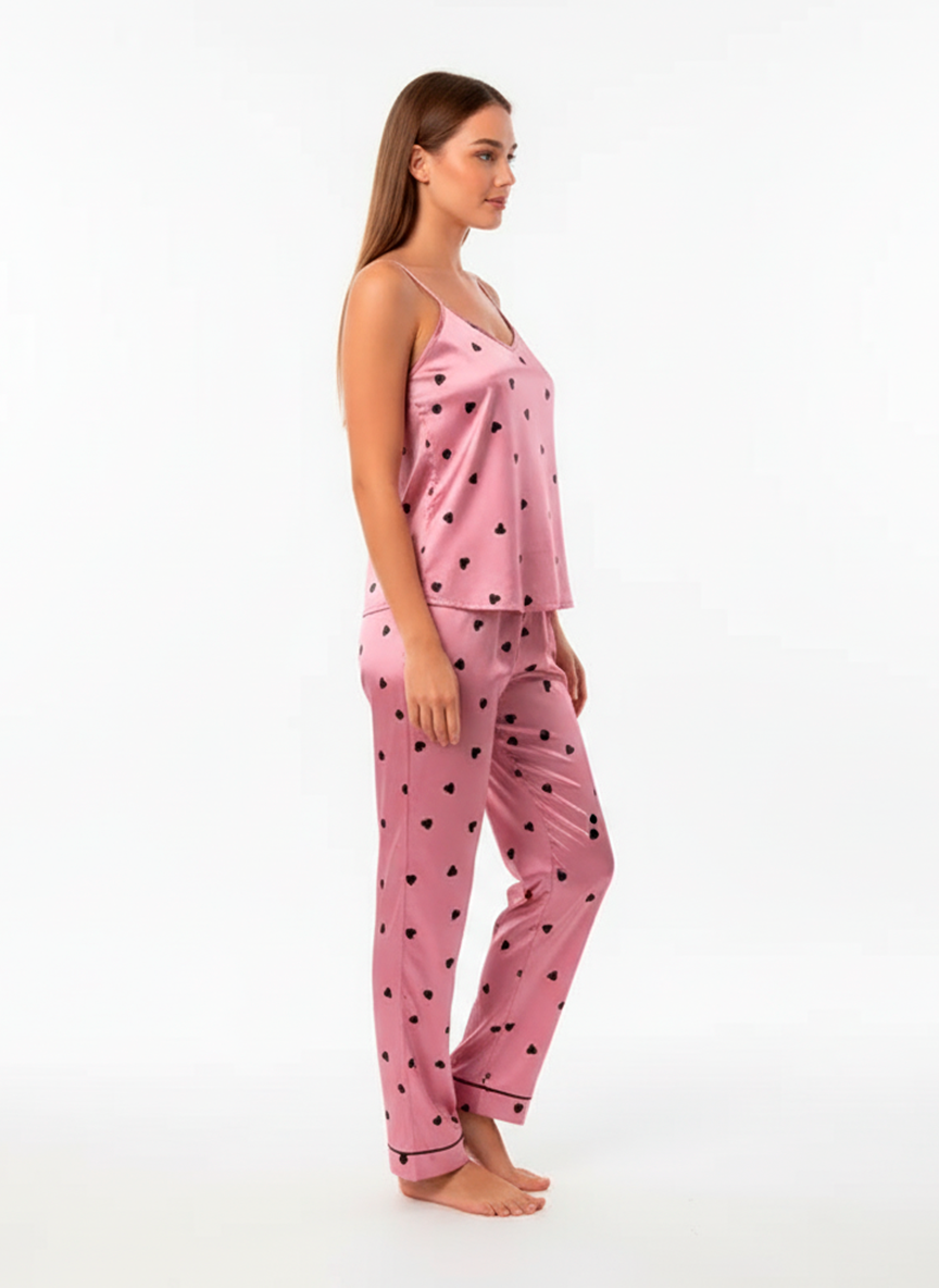 Women’s Satin Heartlight Love Pyjama Set