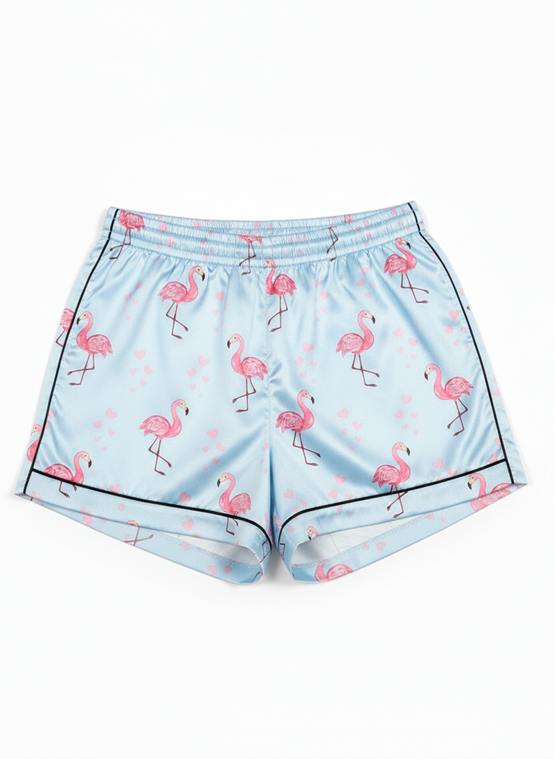 Women’s Satin Flamingo Pyjama Set