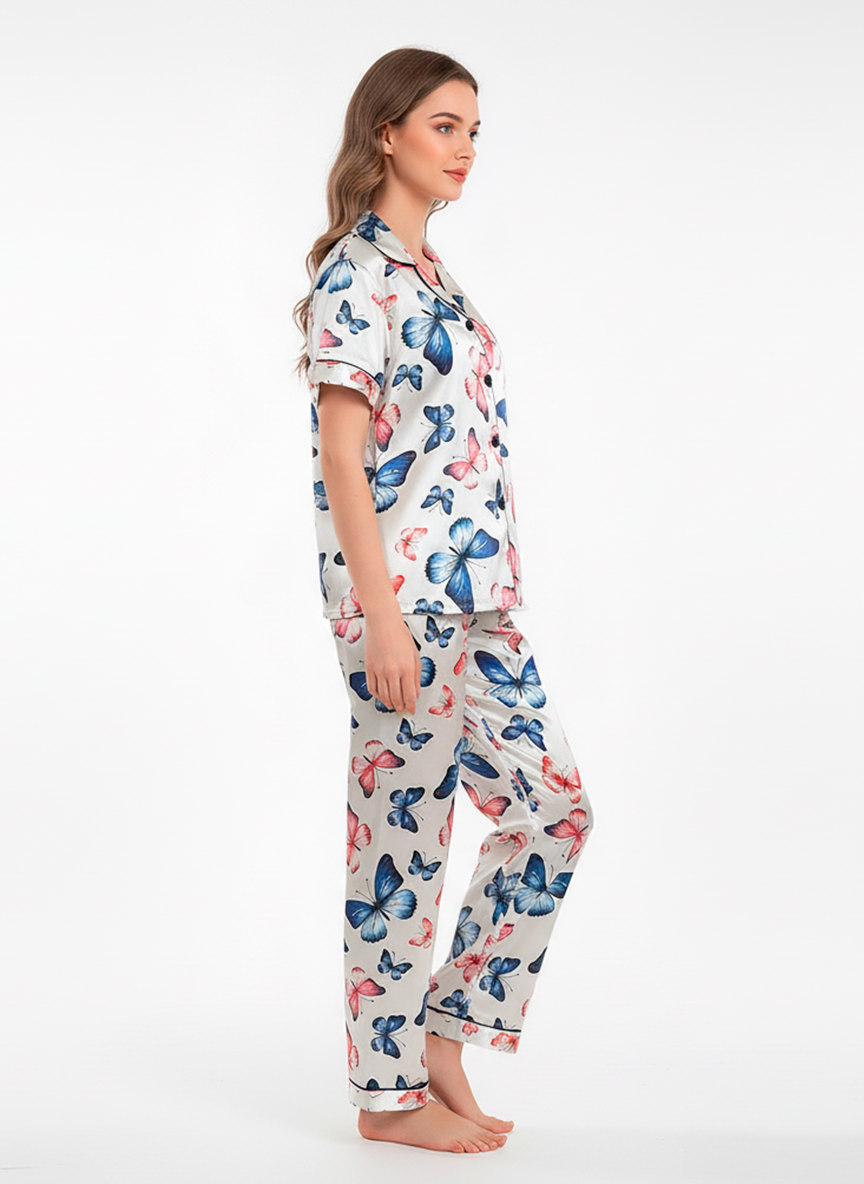 Butterfly Satin Pyjama Set