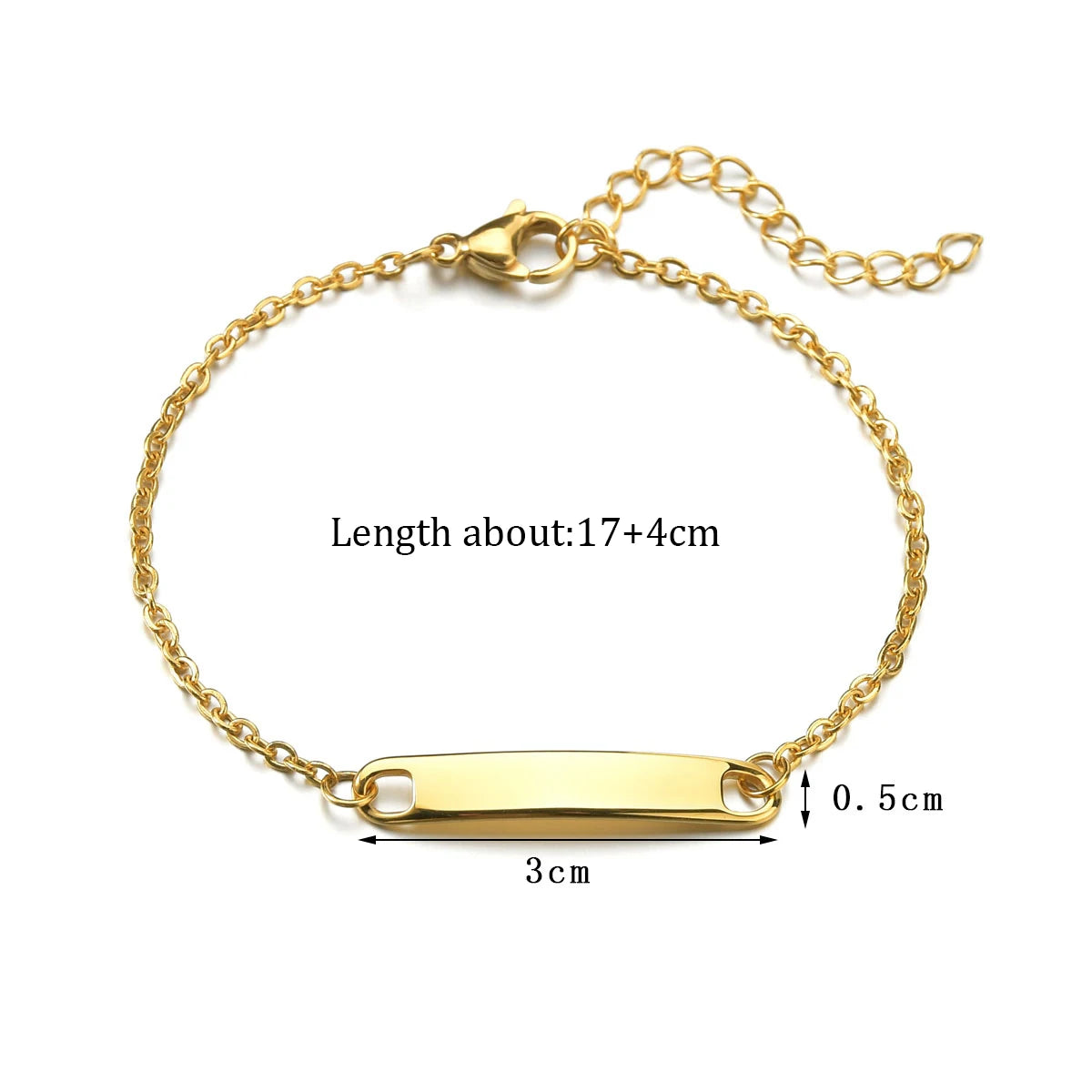 Stainless Steel Children Kids Baby Bracelets Hand Chain Blank Bar Adjustable Kid Baby Bracelet Birthday Christmas Jewelry Gift