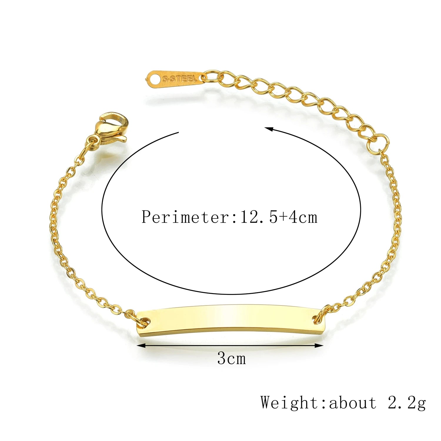 Stainless Steel Children Kids Baby Bracelets Hand Chain Blank Bar Adjustable Kid Baby Bracelet Birthday Christmas Jewelry Gift