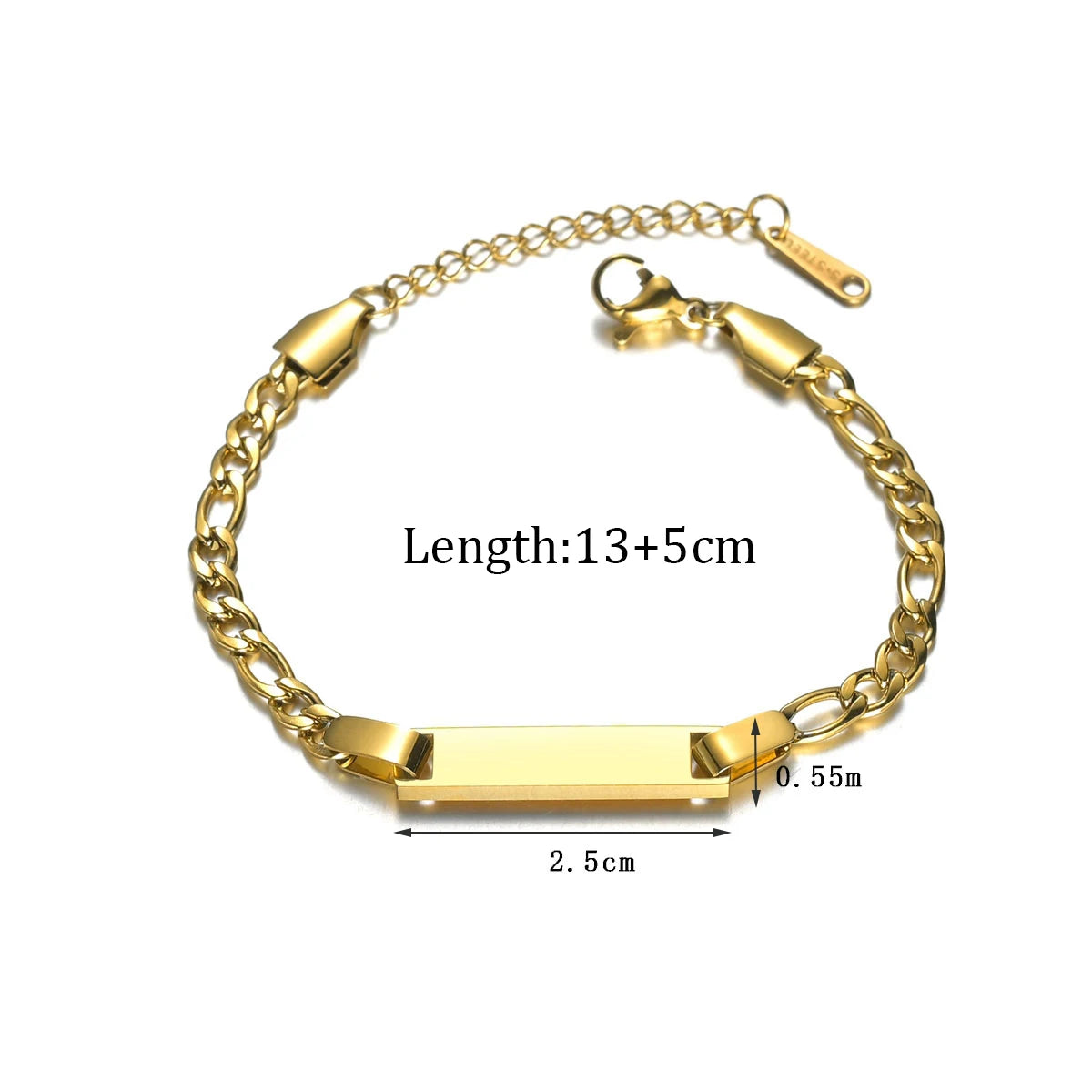 Stainless Steel Children Kids Baby Bracelets Hand Chain Blank Bar Adjustable Kid Baby Bracelet Birthday Christmas Jewelry Gift