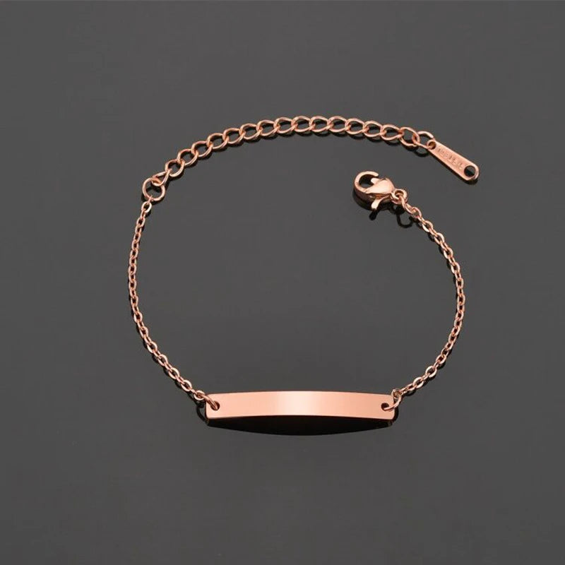Stainless Steel Children Kids Baby Bracelets Hand Chain Blank Bar Adjustable Kid Baby Bracelet Birthday Christmas Jewelry Gift