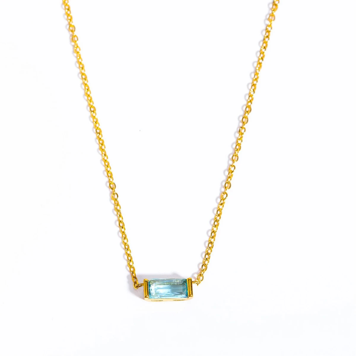 Stainless Steel December Birthstone Necklace 12 Birthstone Pendant Women's collarbone chain necklace