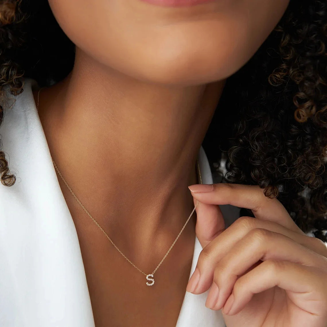 Delicate CZ Zircon Tiny Initial Letter Collar Necklace Fashion Gold Plated Alphabet Letter Charms Pendant Jewelry Statement Gift