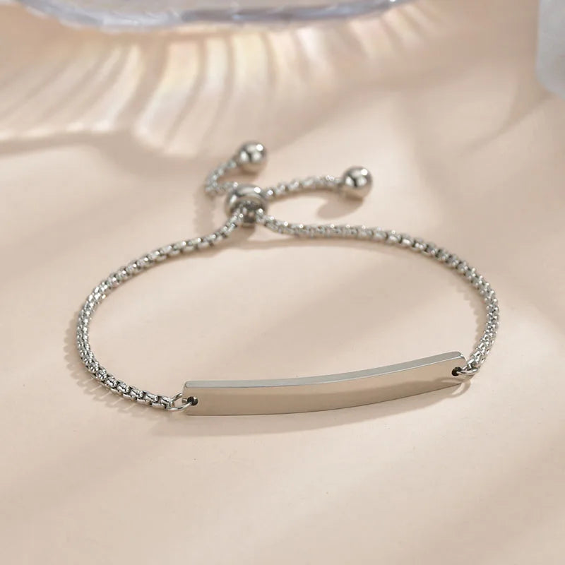 Stainless Steel Children Kids Baby Bracelets Hand Chain Blank Bar Adjustable Kid Baby Bracelet Birthday Christmas Jewelry Gift