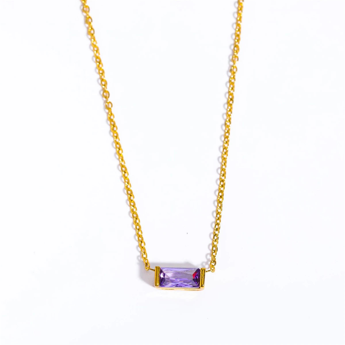 Stainless Steel December Birthstone Necklace 12 Birthstone Pendant Women's collarbone chain necklace